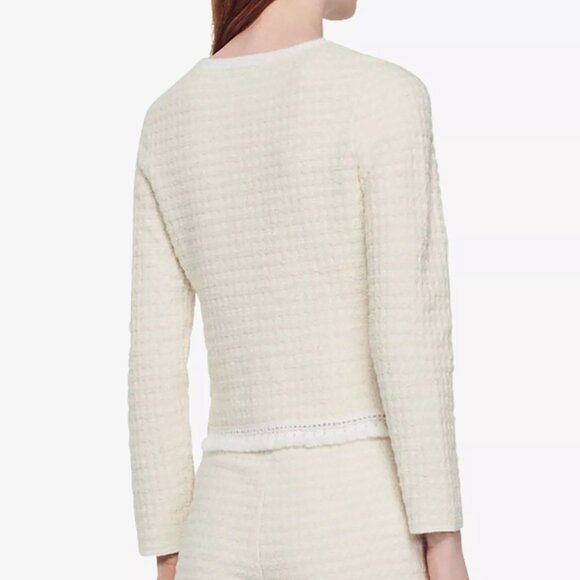 Sandro Emilie Braided-Trim Tweed Jacket - Picture 3 of 10